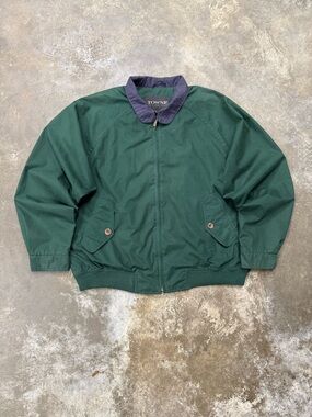 Towne London Fog Harrington Style Jacket Plaid Lined Green M